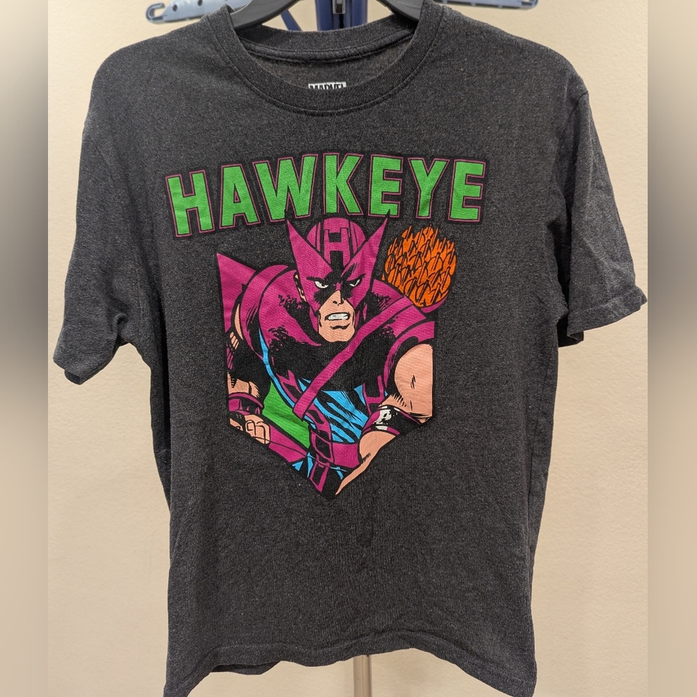 Hawkeye T-Shirt Marvel Comics Retro - Women's Medium - Charcoal Heather Gray